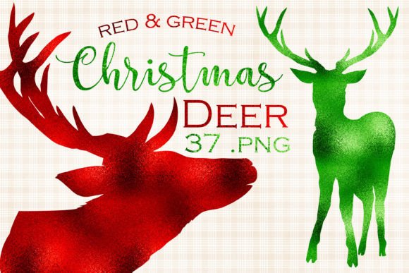 Christmas Colors Deer Graphics Illustrations