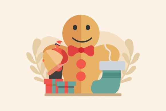 Christmas Day Celebration Flat Design Illustrations