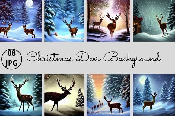 Christmas Deer Background Illustrations