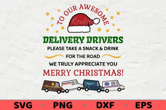 Christmas Delivery Driver SnackThank You Illustrations