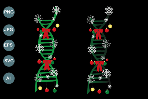 Christmas DNA Illustrations for Creative Design Projects
