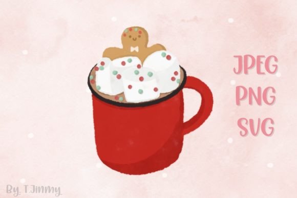 Christmas Drink Red Mug Illustration Review