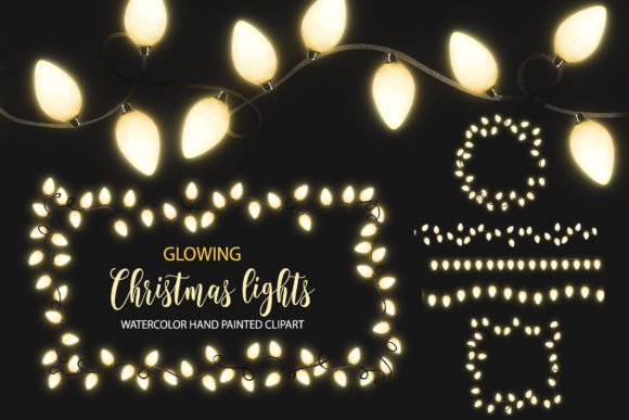 Christmas Fairy Lights Overlay Clipart for Illustrations
