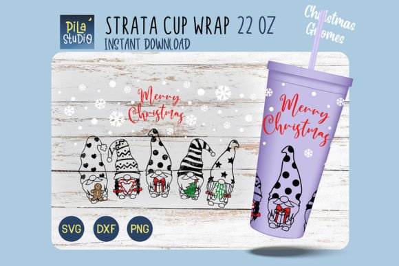 Christmas Gnomes Strata Strata Cup Svg Illustrations for Content Publishing