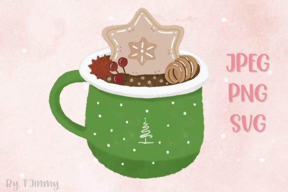 Christmas Green Mug with Cookie Embroidery Design Review
