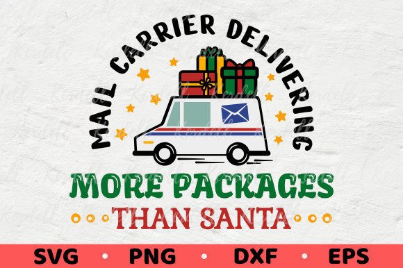 Christmas Mail Carrier Santa Funny USPS Illustrations
