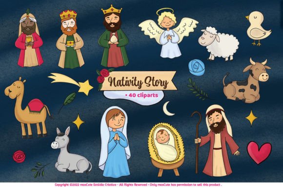 Christmas Nativity Story Clipart for Handmade Creations