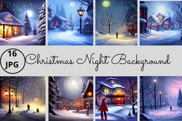 Christmas Night Background Illustrations