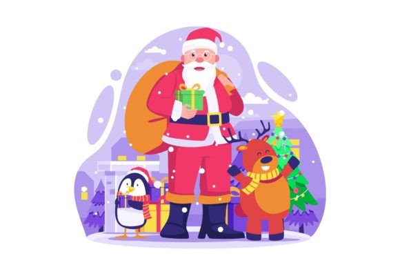 Christmas Santa Claus Illustration for Commercial Use