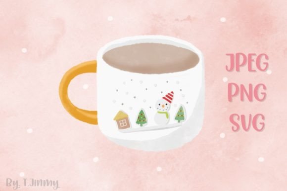 Christmas Snowman Mug Illustrations for Digital Sellers