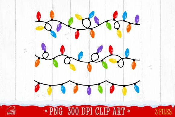 Christmas String Lights Sublimation PNG for Blog and Web Design