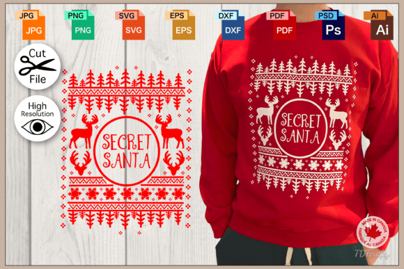 Christmas Sweater Pattern Fake Knit Illustration for Branding
