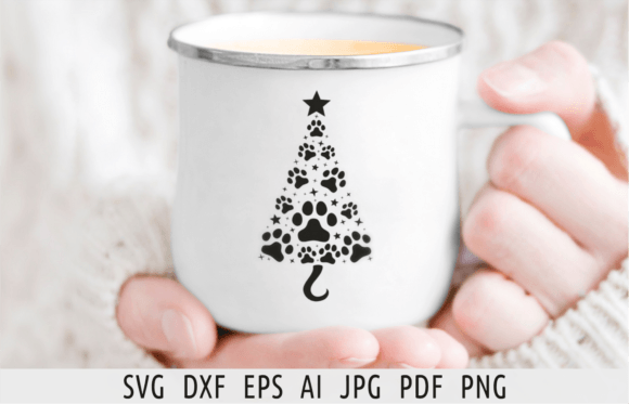 Christmas Tree Svg Dog Paws Svg Xmas Dog Illustrations Review