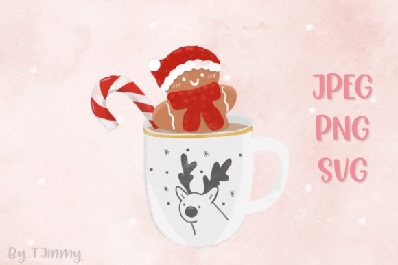 Christmas White Mug Illustrations for Branding and Marketing