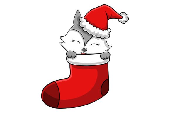 Christmas Wolf Vector Illustration for Branding and Marketing