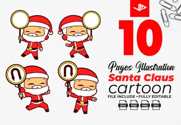 Cute Santa Claus Christmas Sublimation Illustrations