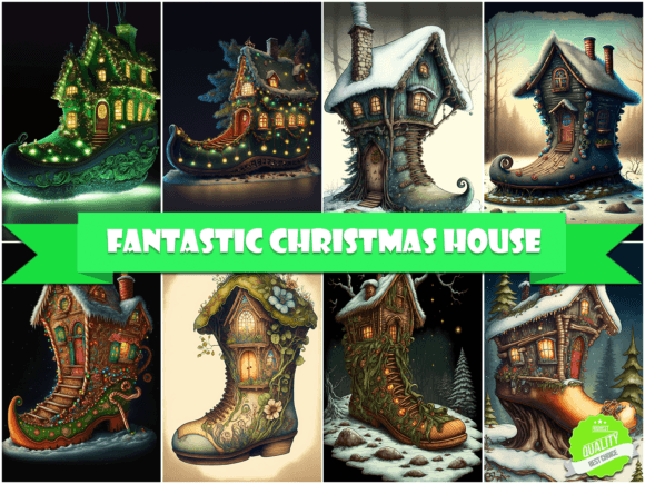 Fantastic Christmas House Illustration for Branding