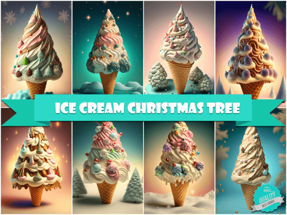 Ice Cream Christmas Tree Illustration Review