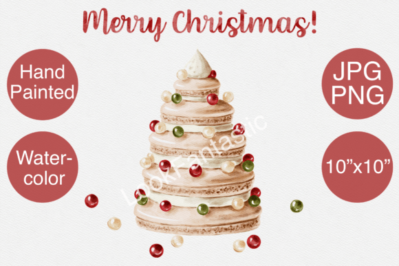 Watercolor Christmas Tree Clipart for Editorial and Web Design