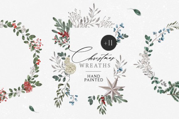 Watercolor Christmas Wreaths Set Review